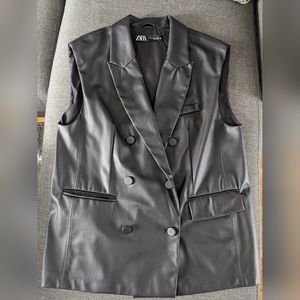 ZARA Oversized Faux Leather Vest